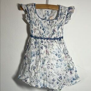 Bubu Madrid Spanish Embroidered Floral Ruffle Sleeve Dress